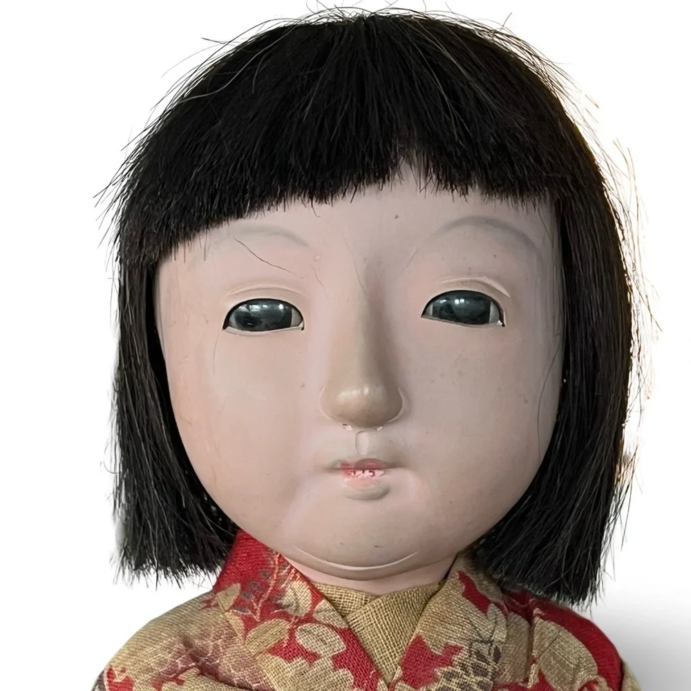 Vintage 1960s Large Ichimatsu Doll and Stand